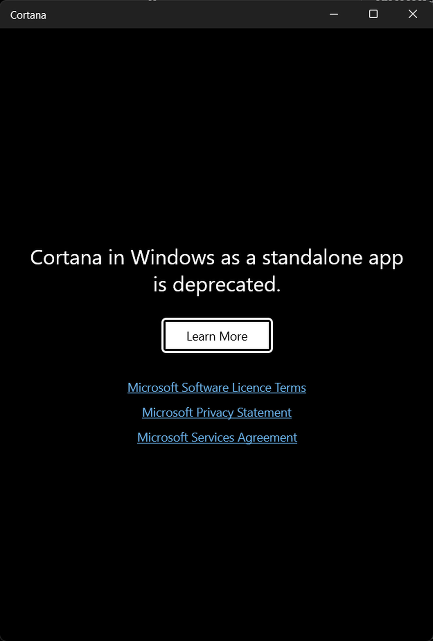 Cortana has been discontinued in Windows 11.